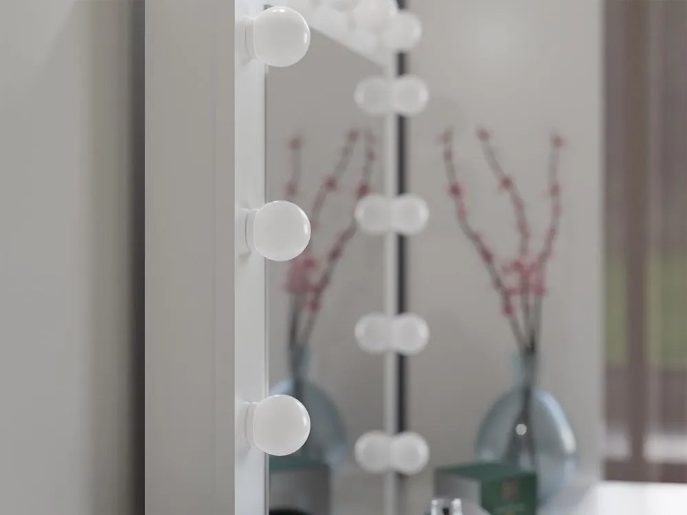 Toaletný stolík Micras 1 (biela) (so zrkadlom) (s LED osvetlením). Akcia -19%. Vlastná spoľahlivá doprava až k Vám domov. 1132473