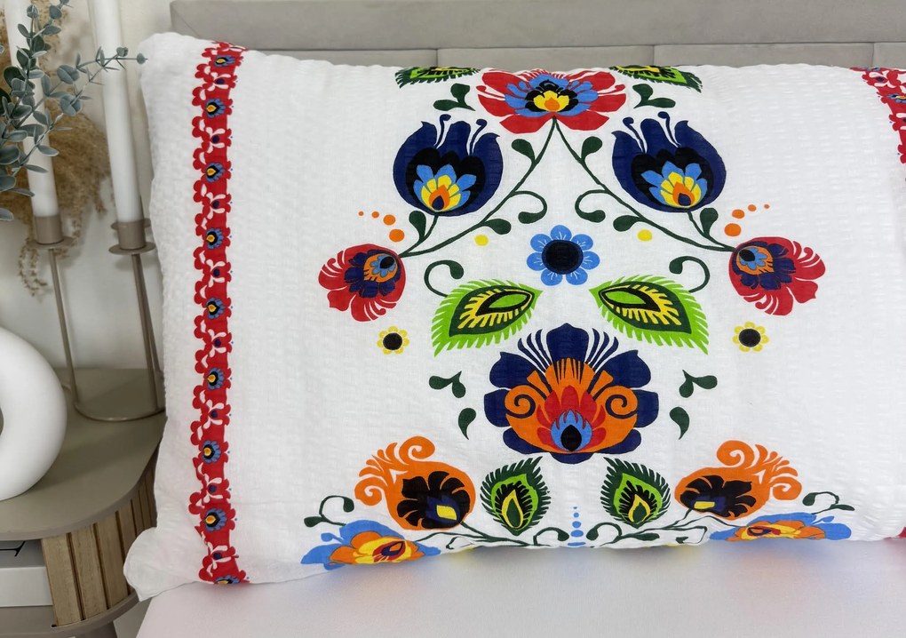 INTERMEDIC SK Obliečka na náhradný manžel 50x150 cm – Krep, Folklór Červený prúžok, zips