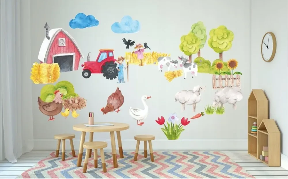 Dekoračná detská nálepka do detskej izby farma 100 x 200 cm