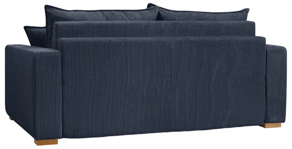 Tmavomodrá menčestrová rozkladacia pohovka 225 cm Augustin – Bobochic Paris