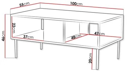 Konferenčný stolík DECO 46x100 cm orech warmia