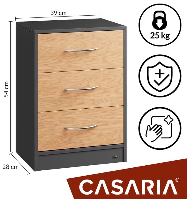 InternetovaZahrada Sada 2 ks nočných stolíkov Eloise 54x39x28 cm - drevo/šedá