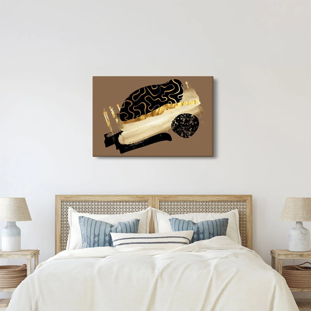 Obraz - Abstrakcia golden brown N⁰3 (90x60 cm)