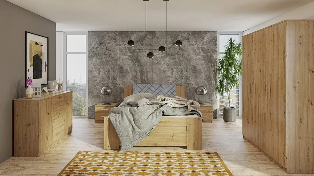 Spálňa Kler XII, Farby: biela / biela + ekokoža Soft Pik 029