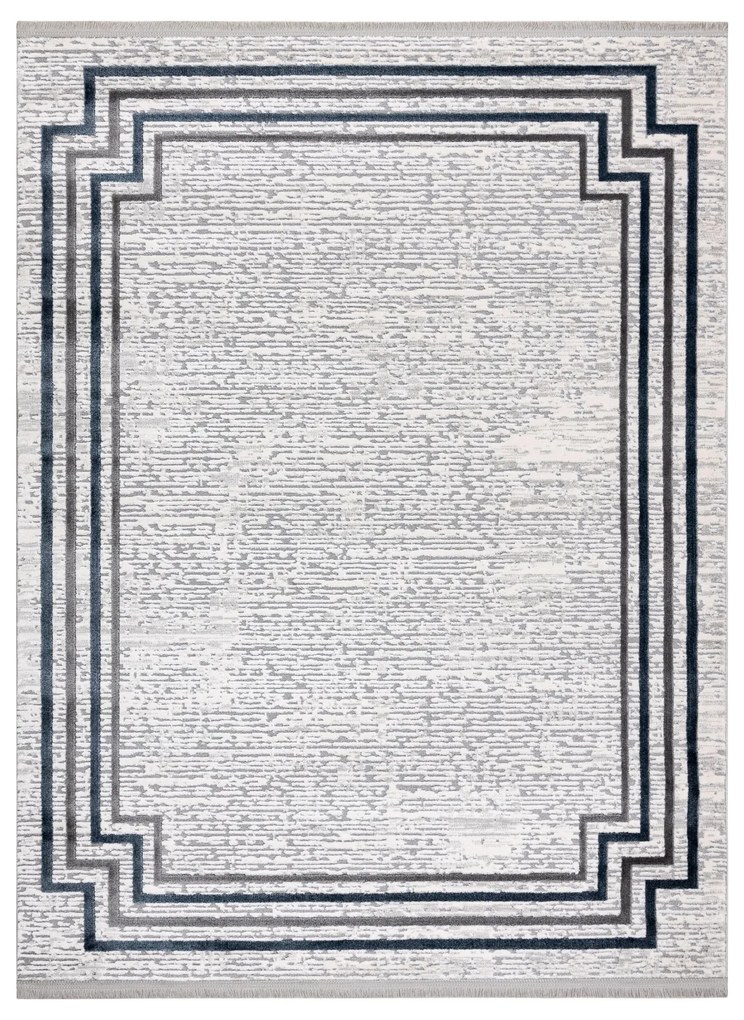 Koberec TULS 51242 s rámikom, slonovinová modrá