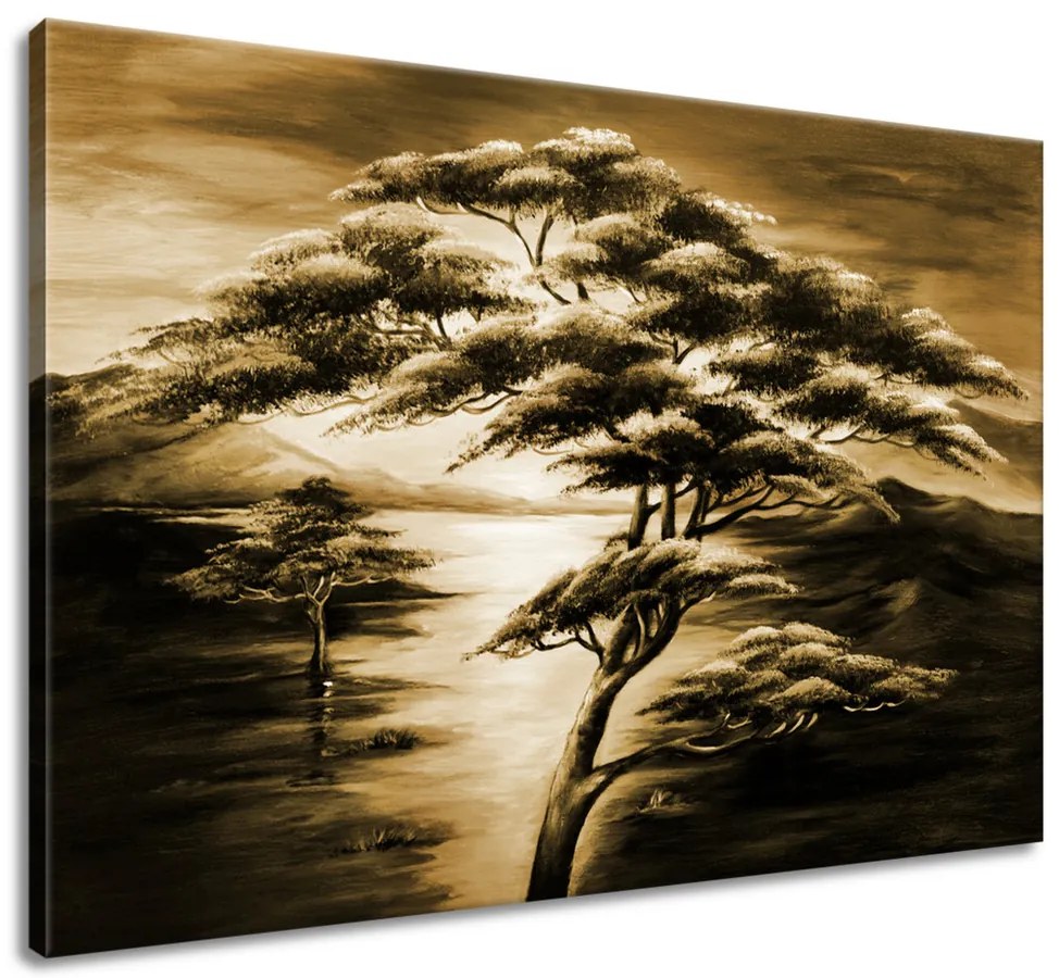 Gario Ručne maľovaný obraz Silné stromy Rozmery: 120 x 80 cm