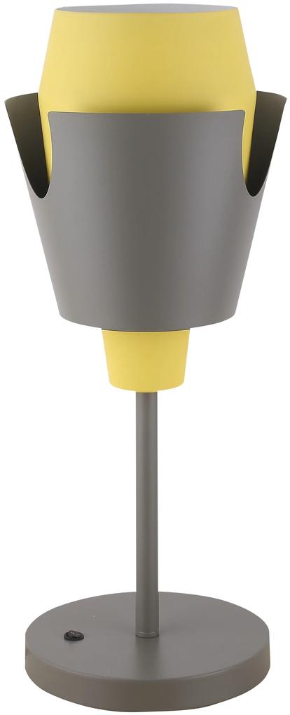 CLX Moderná stolná lampa ARIANO IRPINO, 1xE27, 40W, šedožltá
