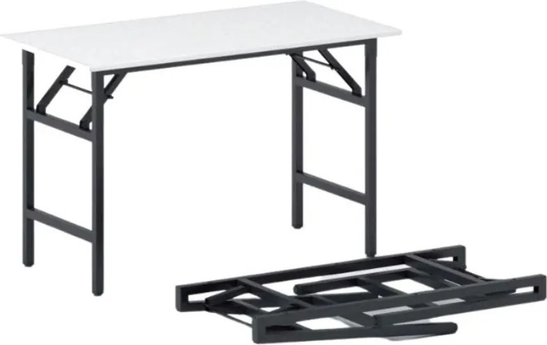 Konferenčný stôl FAST READY, 120x60 cm, čierna podnož, biela