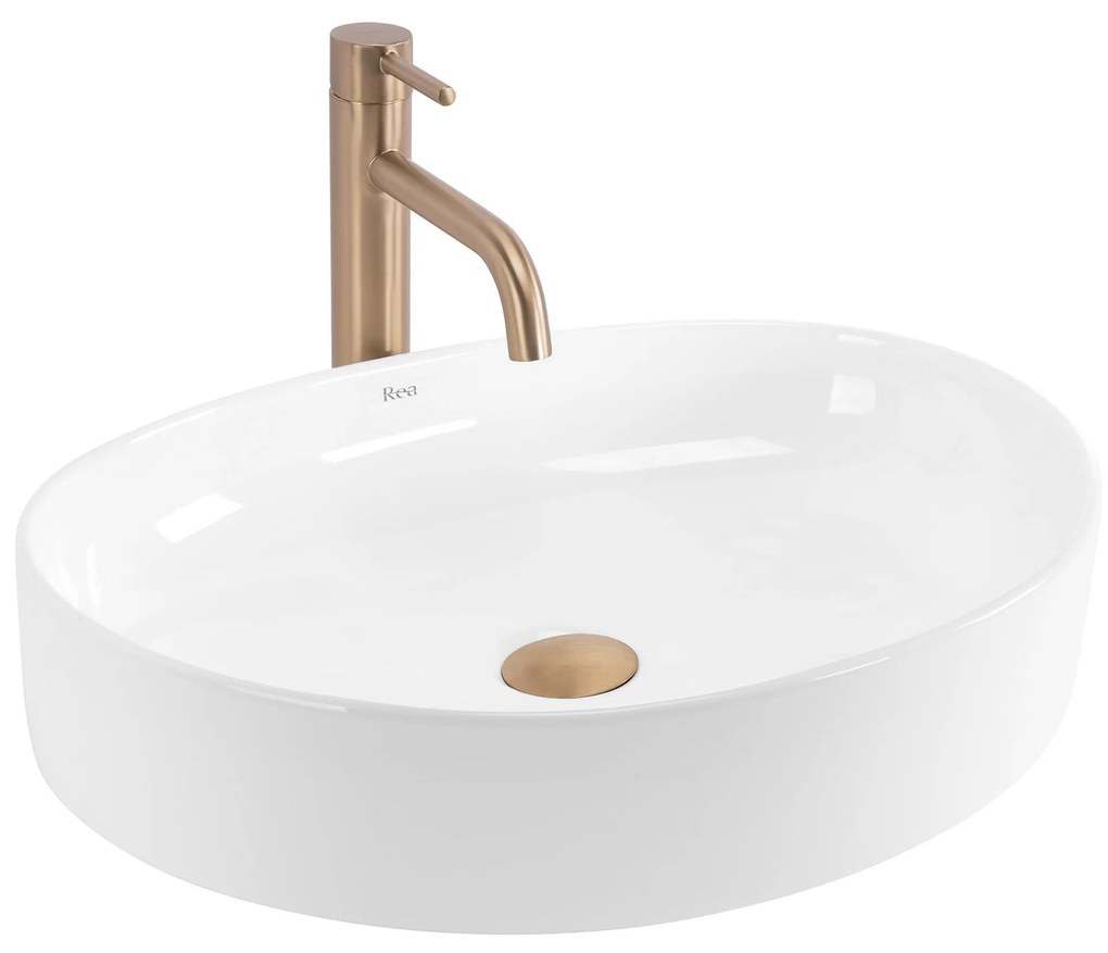 Rea Sabina 50, umývadlo na dosku 500x385x120 mm, biela lesklá, REA-U6364