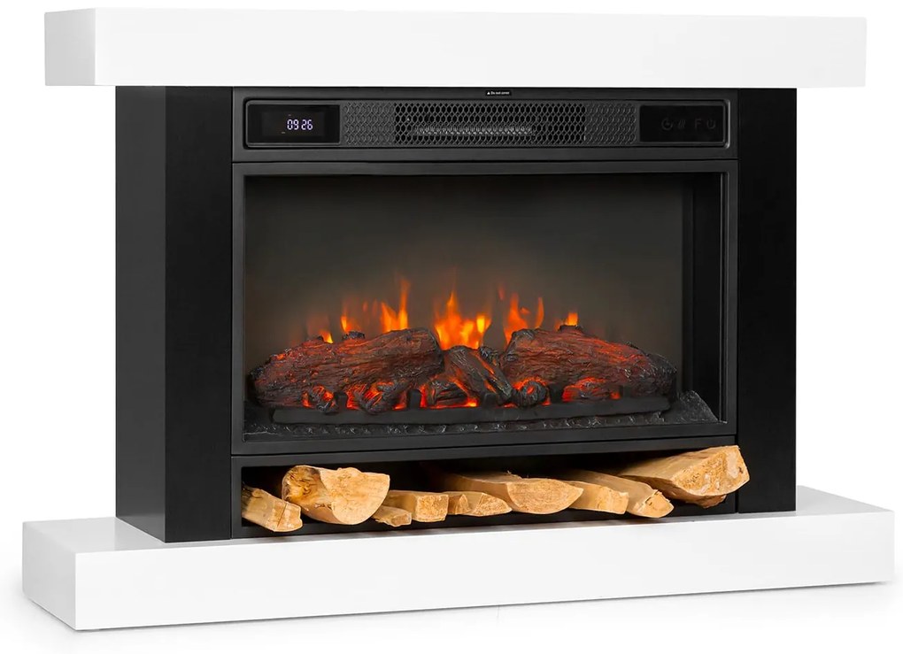 Klarstein Vulsini Hideaway, elektrický krb, 1900 W, LED technológia, diaľkové ovládanie, biely