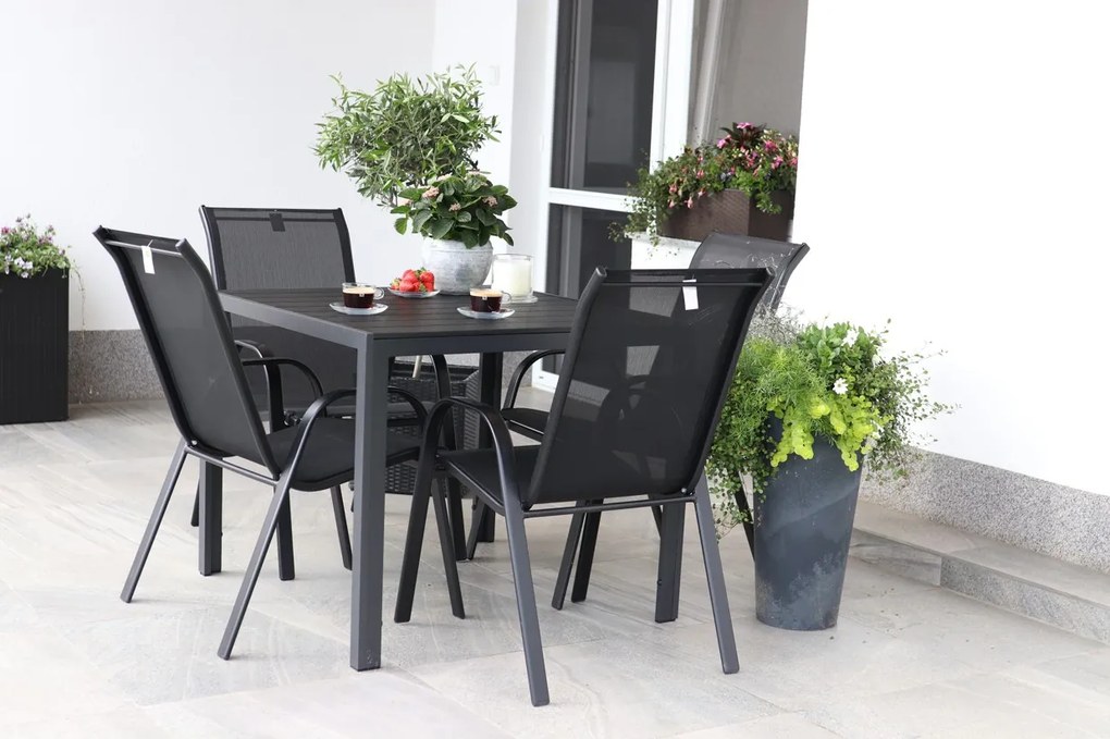 Noela Záhradný jedálenský set Viking M + 4x kovová stolička Ramada