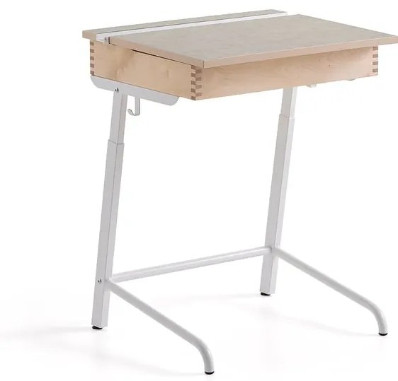 Školská lavica AXIOM, biela/šedá