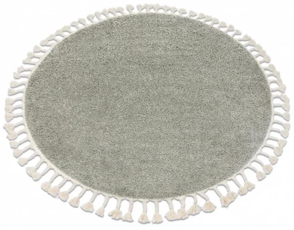 Kusový koberec Shaggy Berta zelený kruh 160cm