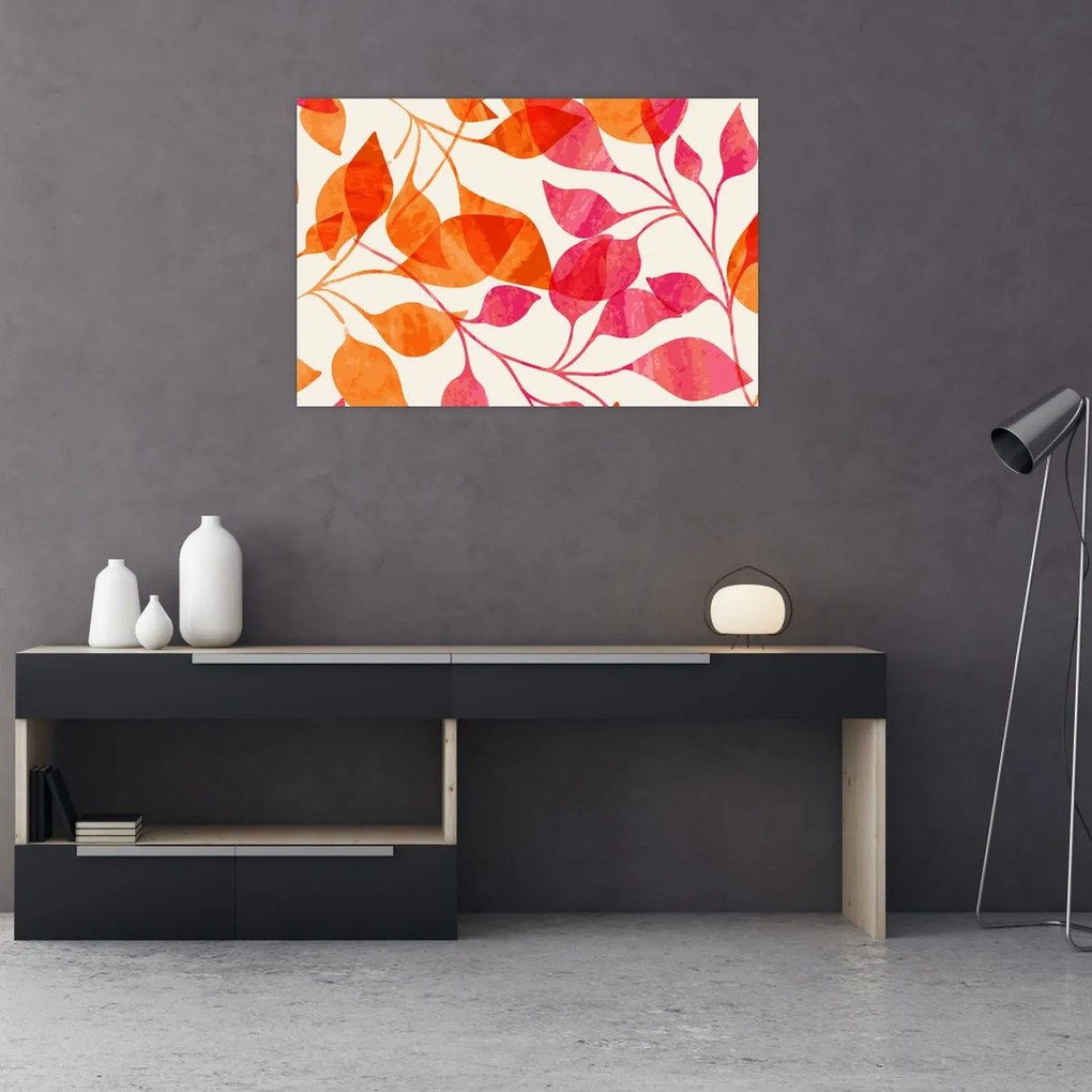 Obraz - Oranžové lístie (90x60 cm)