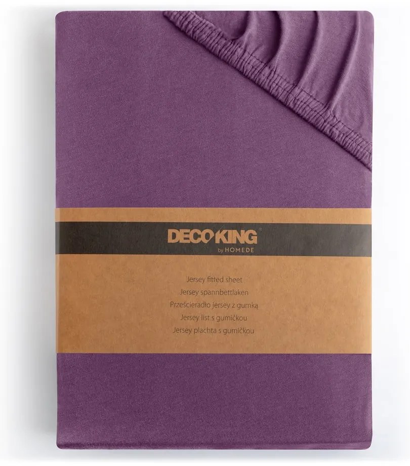 Fialová napínacia plachta jersey 220x200 cm Amber – Restilo
