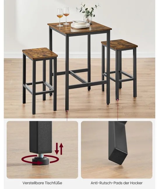 Jedálenský stôl s 2 stoličkami LBT017B01