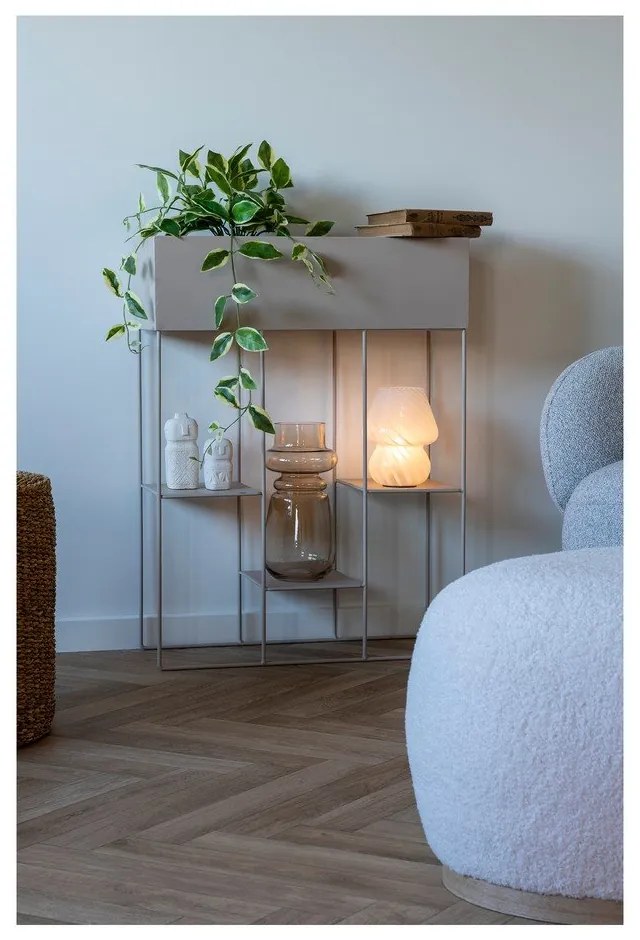 Biela LED stolová lampa so skleneným tienidlom (výška 19,5 cm) Alton – House Nordic