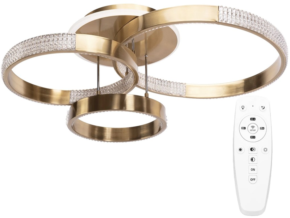 Toolight Toolight, LED stropné svietidlo 68x40cm, 42W, 4000K, 3000lm + diaľkové ovládanie, G004-C, zlatá matná, OSW-09745