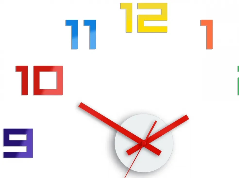 3D nalepovacie hodiny Digit farebné