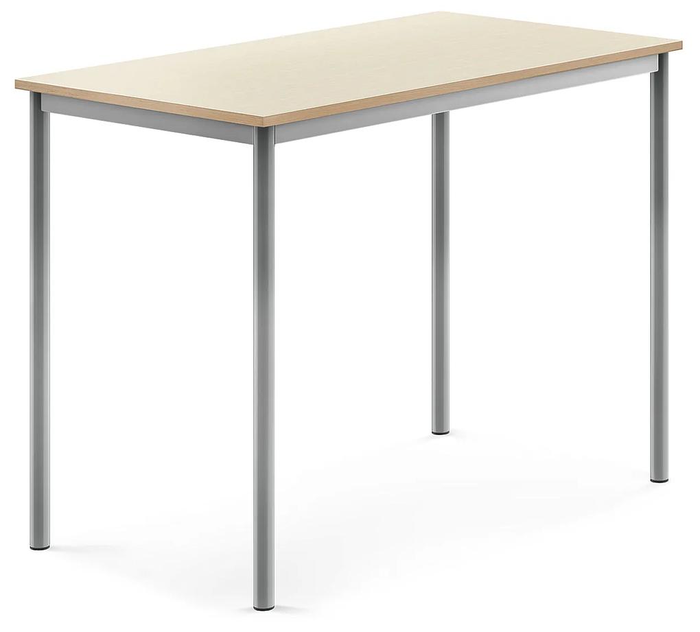 Stôl BORÅS, 1200x700x900 mm, laminát - breza, strieborná
