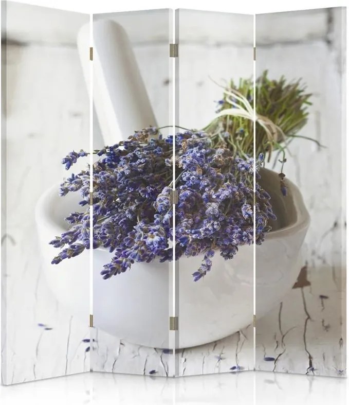 CARO Paraván - A Bouquet Of Lavender | štvordielny | obojstranný 145x180 cm
