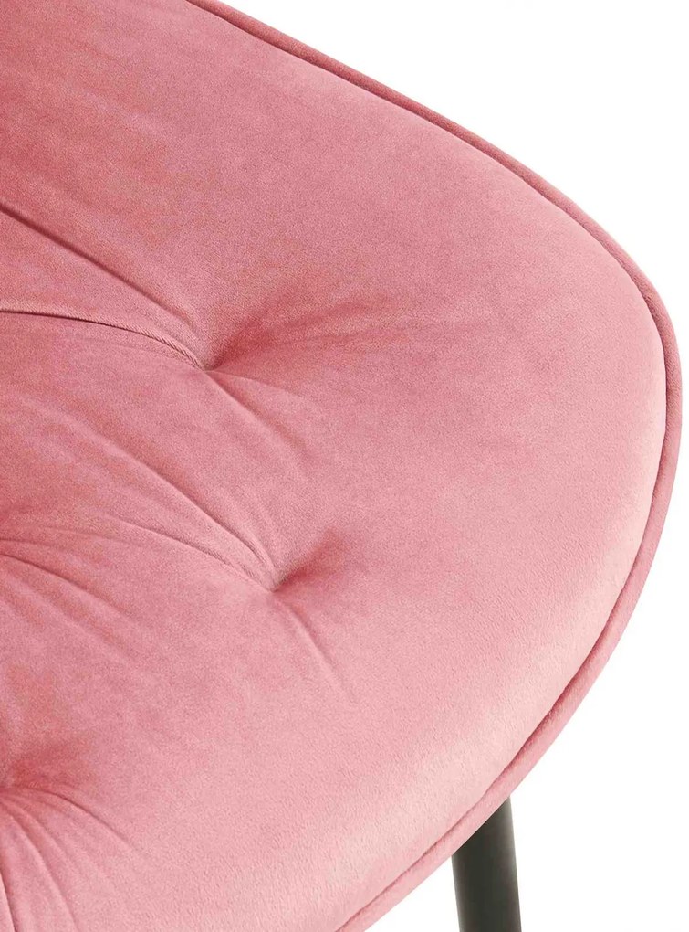 Jedálenská stolička Wallace - zamat - Ružová