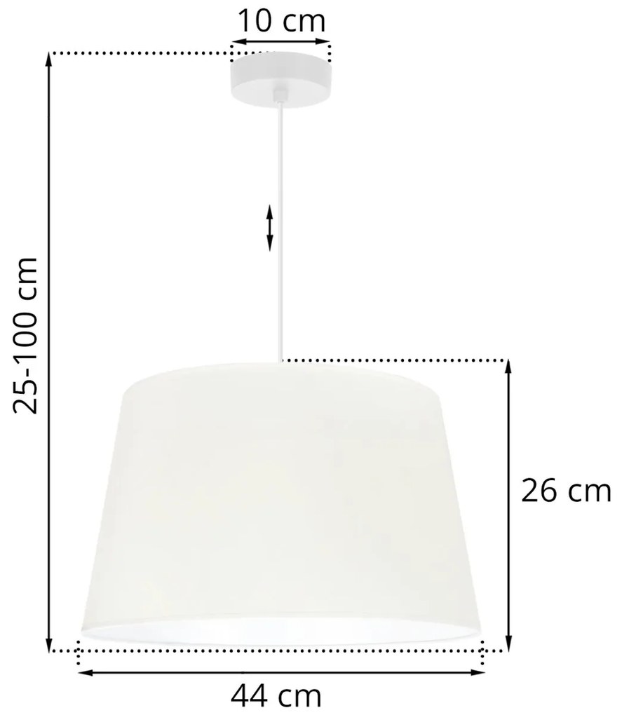 Závesné svietidlo Gaja, 1x krémové textilné tienidlo, (fi 44cm), w