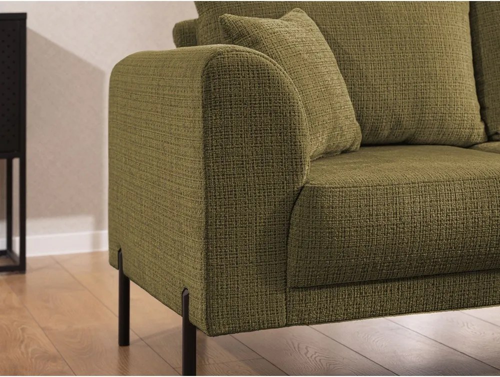 Zelená ženilková rohová pohovka (pravý roh/do L) Mauris – Ropez