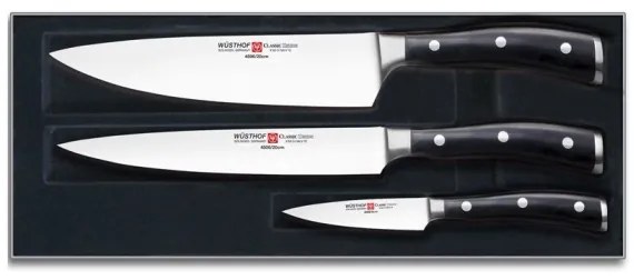 Wüsthof - Sada kuchynských nožov CLASSIC IKON 3 ks čierna