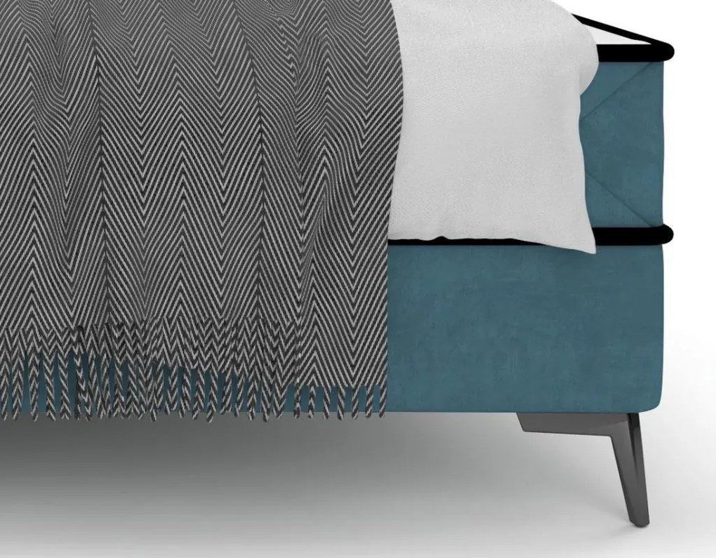 Posteľ Parana 180x200 cm, modrá aqua zamatová látka