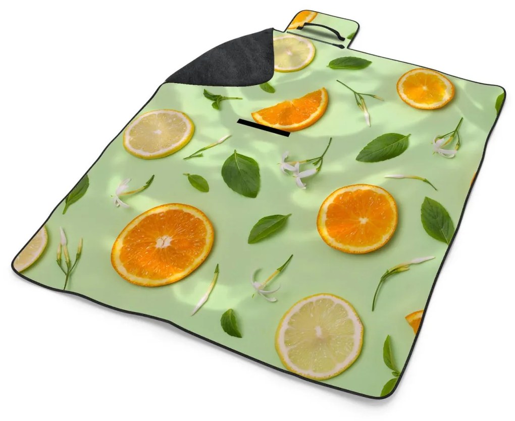 Sablio Plážová deka Citrus a kvet: 200x140 cm