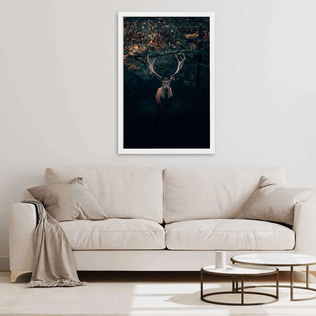 Gario Plagát Jeleň v kríkoch Farba rámu: Bez rámu, Rozmery: 40 x 60 cm