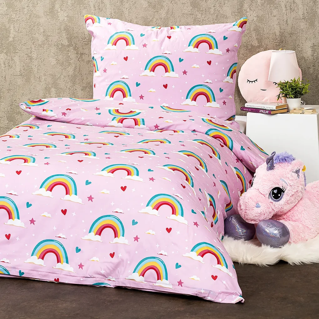 4Home Detské bavlnené obliečky Rainbow, 140 x 200 cm, 70 x 90 cm, 140 x 200 cm, 70 x 90 cm