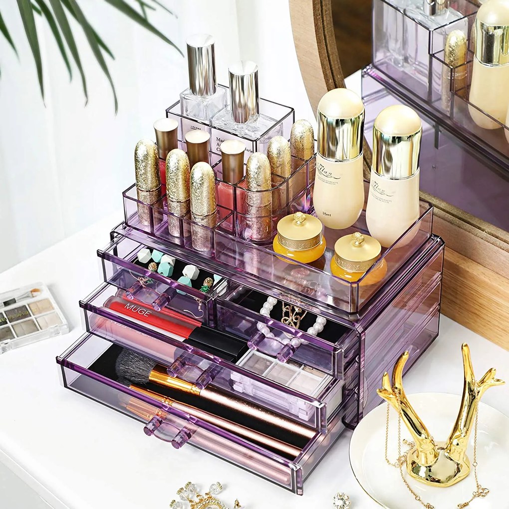 Organizér so 4 zásuvkami na make up a kozmetiku, 3 farby