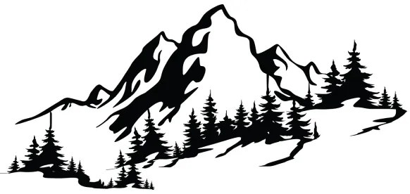 Nástenná dekorácia 30x67 cm hory kov