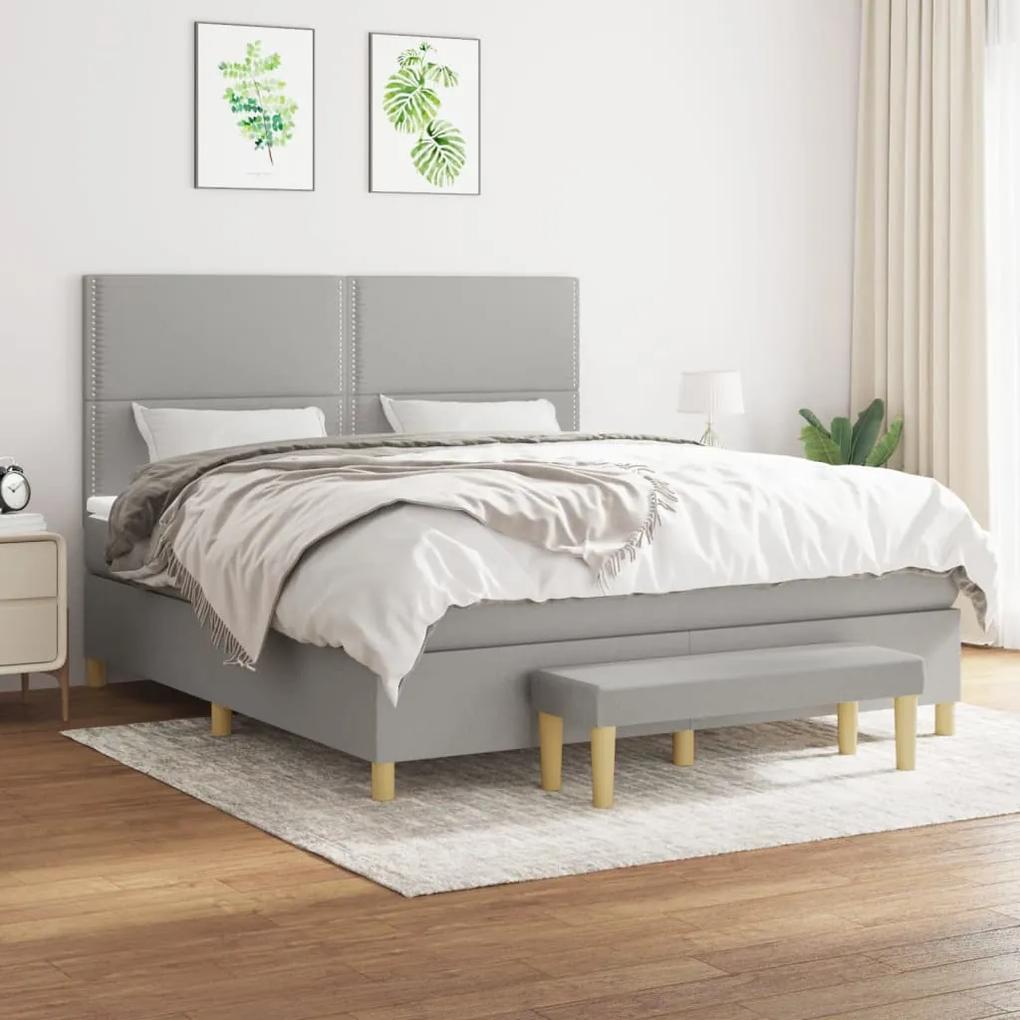 Boxspring posteľ s matracom svetlosivá 100x200 cm látka 3137085