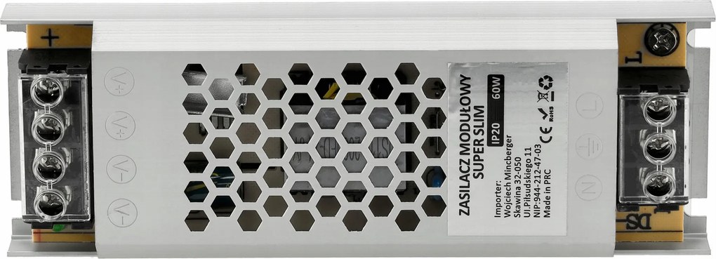 BERGE Super Slim LED modulárny napájací zdroj - 12V - 60W - 5A - IP20