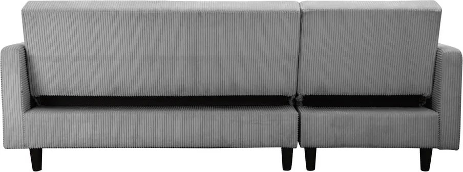 Svetlosivá menčestrová rozkladacia rohová pohovka Hartford – Støraa