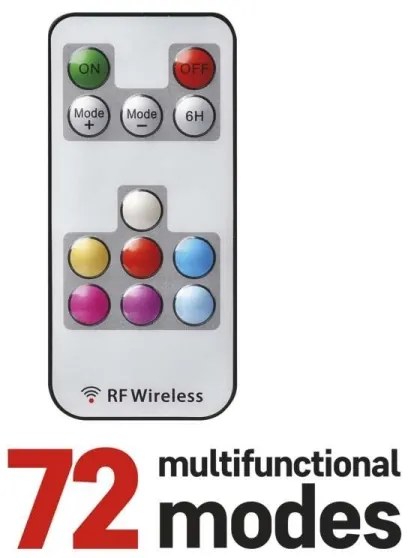 LED RGB Vianočná vonkajšia reťaz 120xLED/72 módov 15m IP44 + diaľkové ovládanie