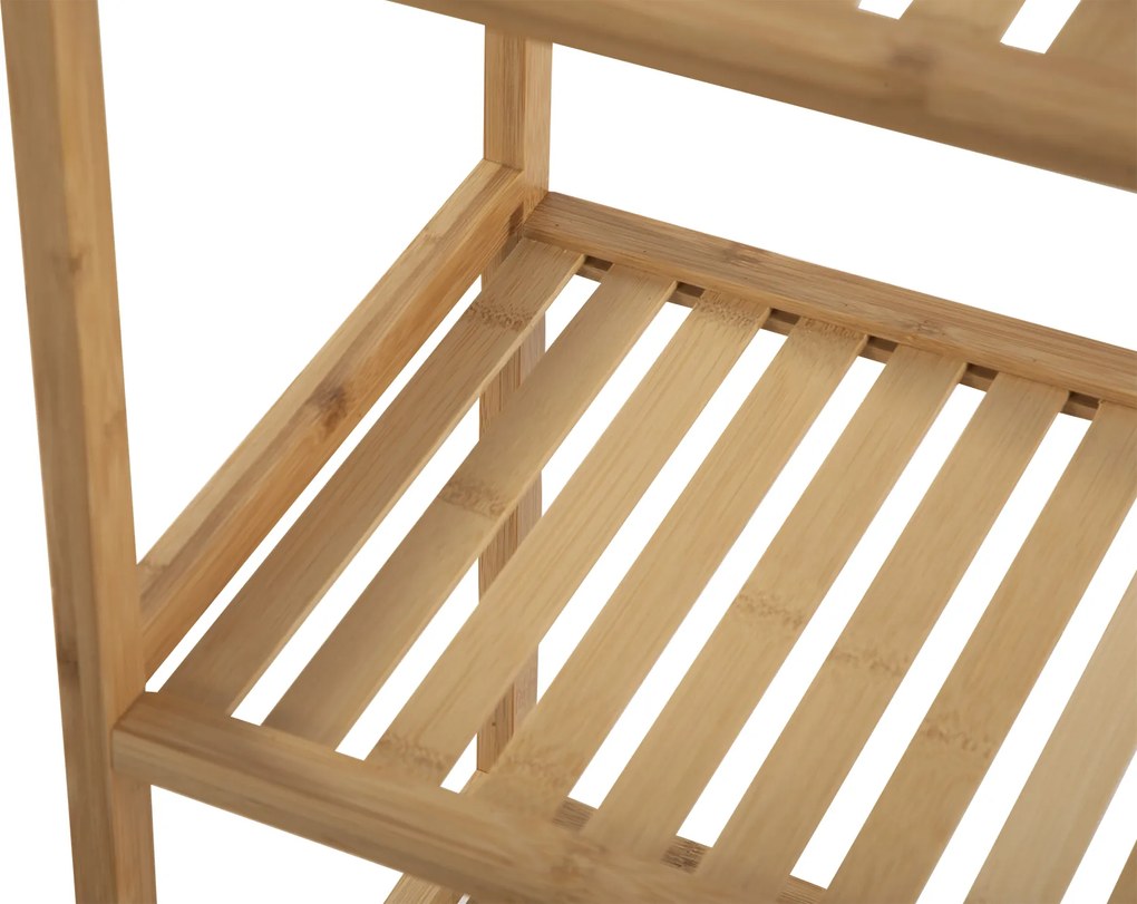 Noela Bambusový regál dvojúrovňový so 7 policami LADRA