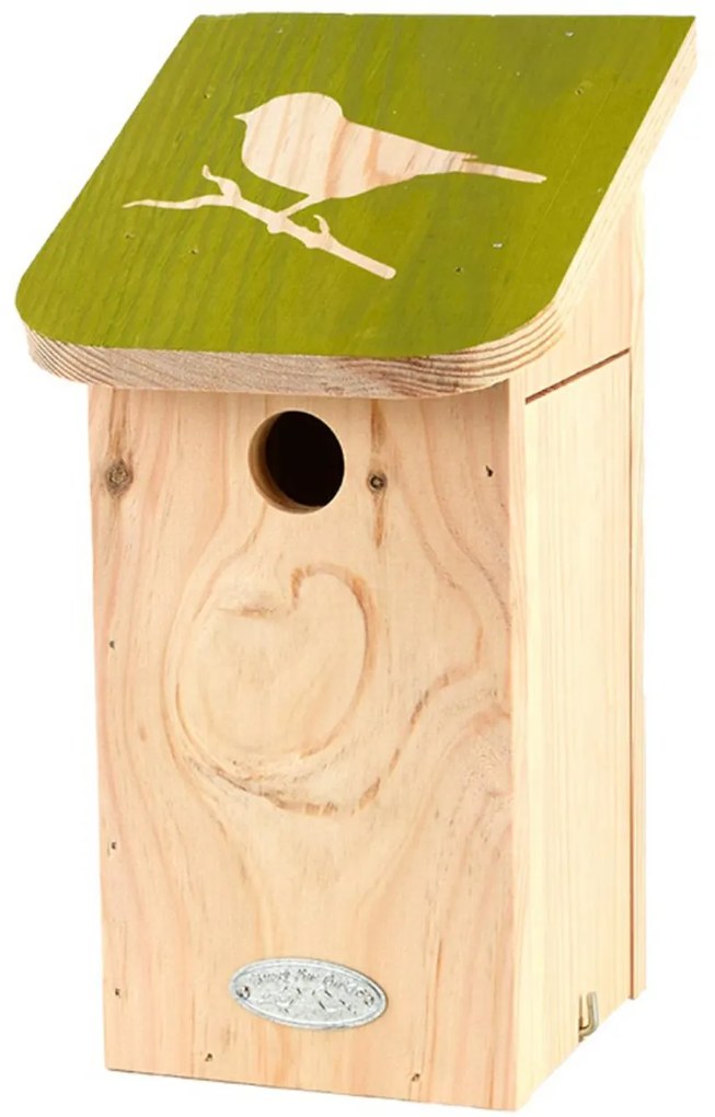 Vtáčia búdka Elisa, 28x15x16 cm, drevo, hnedá/zelená