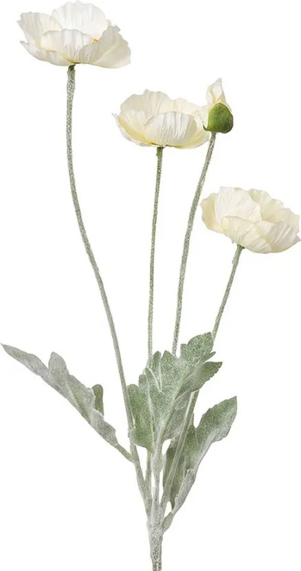 Biela umelá kvetina vlčí mak - 60cm