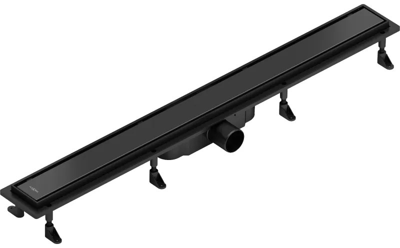 Mexen Flat ABS, sprchový odtokový žľab 2v1 70 cm, čierna matná, 1769070