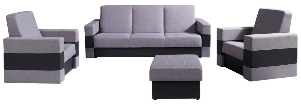 Sedacia súprava 3+1+1 s taburetom Deco, Dostupné poťahy: Soft 011 + Lux 05