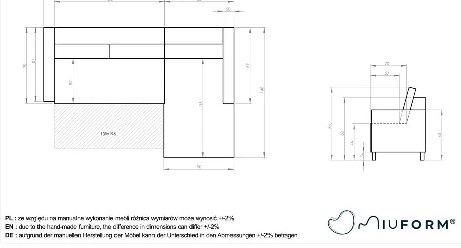Horčicovožltá zamatová rozkladacia rohová pohovka Miuform Lofty Lilly, pravý roh