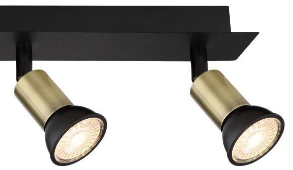 Globo 57998-4B - Bodové svietidlo DREW 4xGU10/35W/230V čierna/mosadz