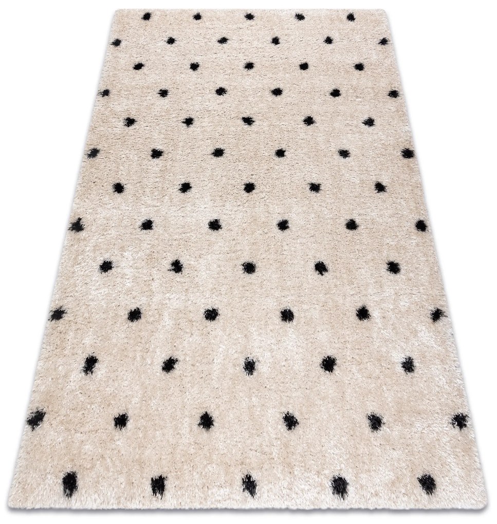 Koberec FLUFFY 2370 shaggy bodky krém / antracit