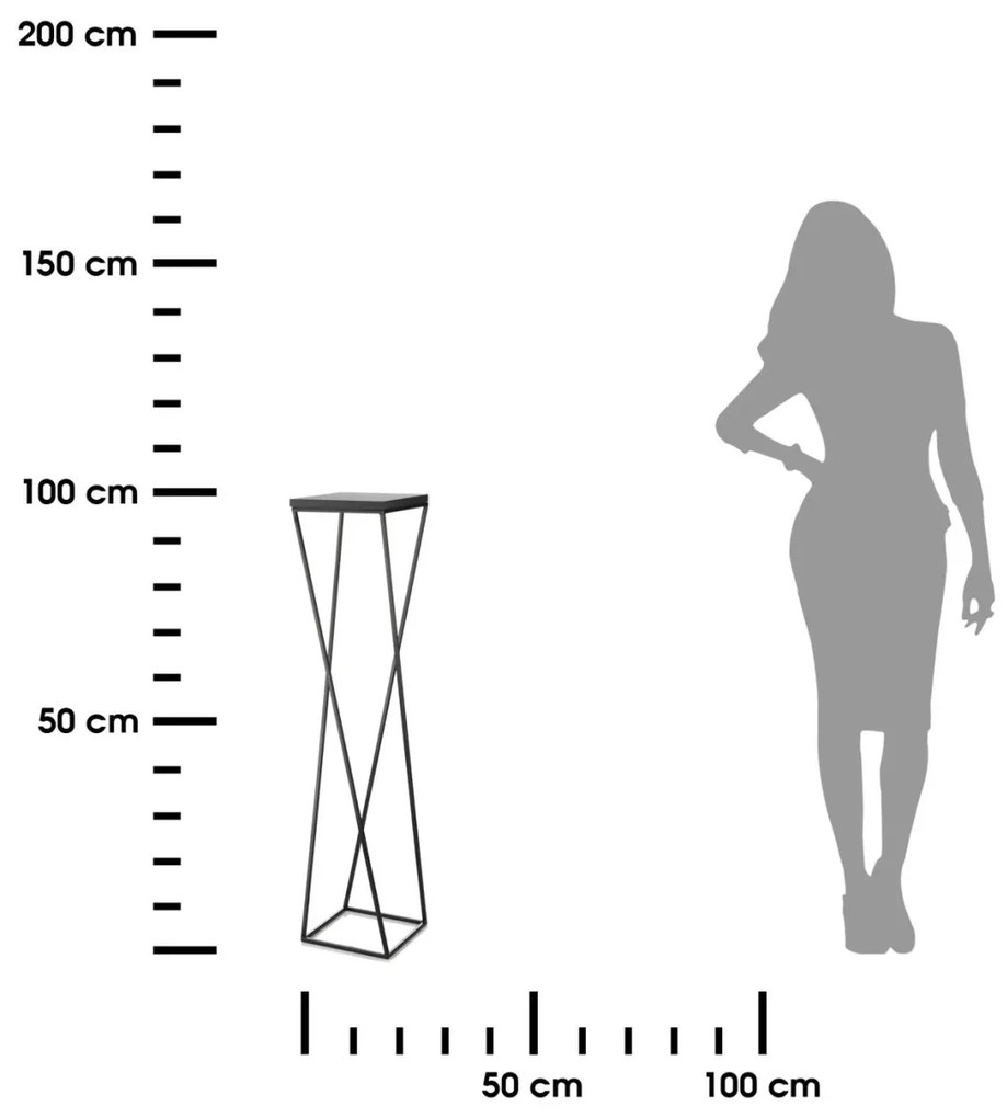 Květinový stojan LOFT I 100 cm černý