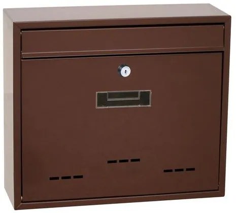 Modulová kovová poštová schránka SPY s otvormi, hnedá