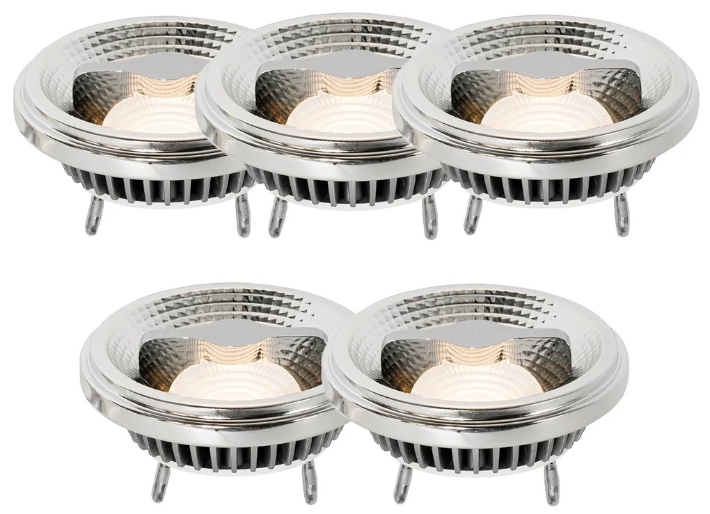 Sada 5 stmievateľných LED žiaroviek G53 AR111 12W 600lm 2700K